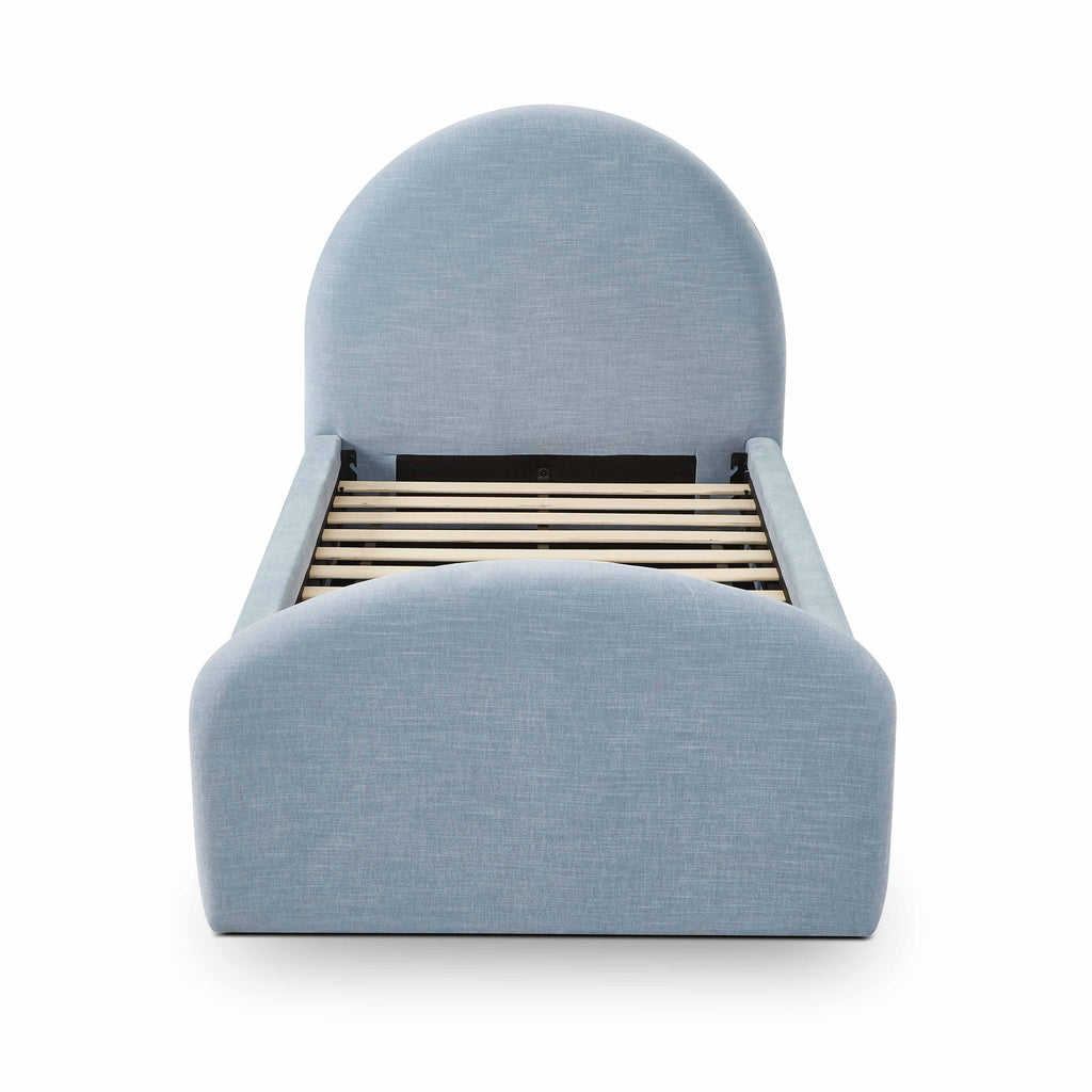 Moon Chambray Blue Chenille Twin Bed