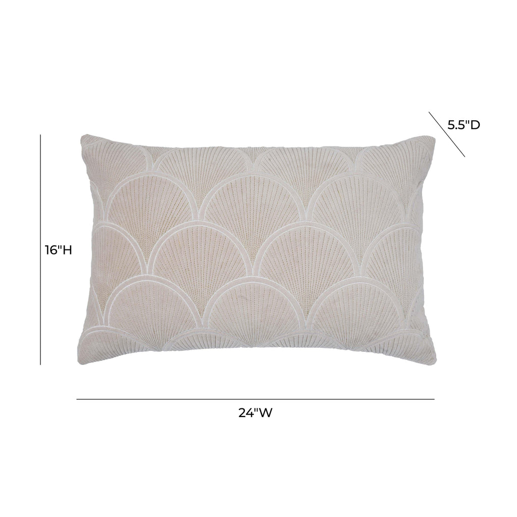 Destiny 24X16 White Woven Rectangular Cushion