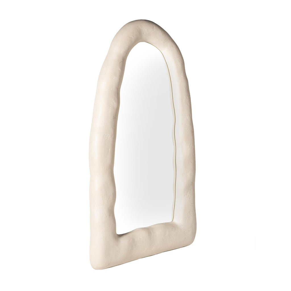 Kaia 32X64 Cream Textured Small Floor Mirror