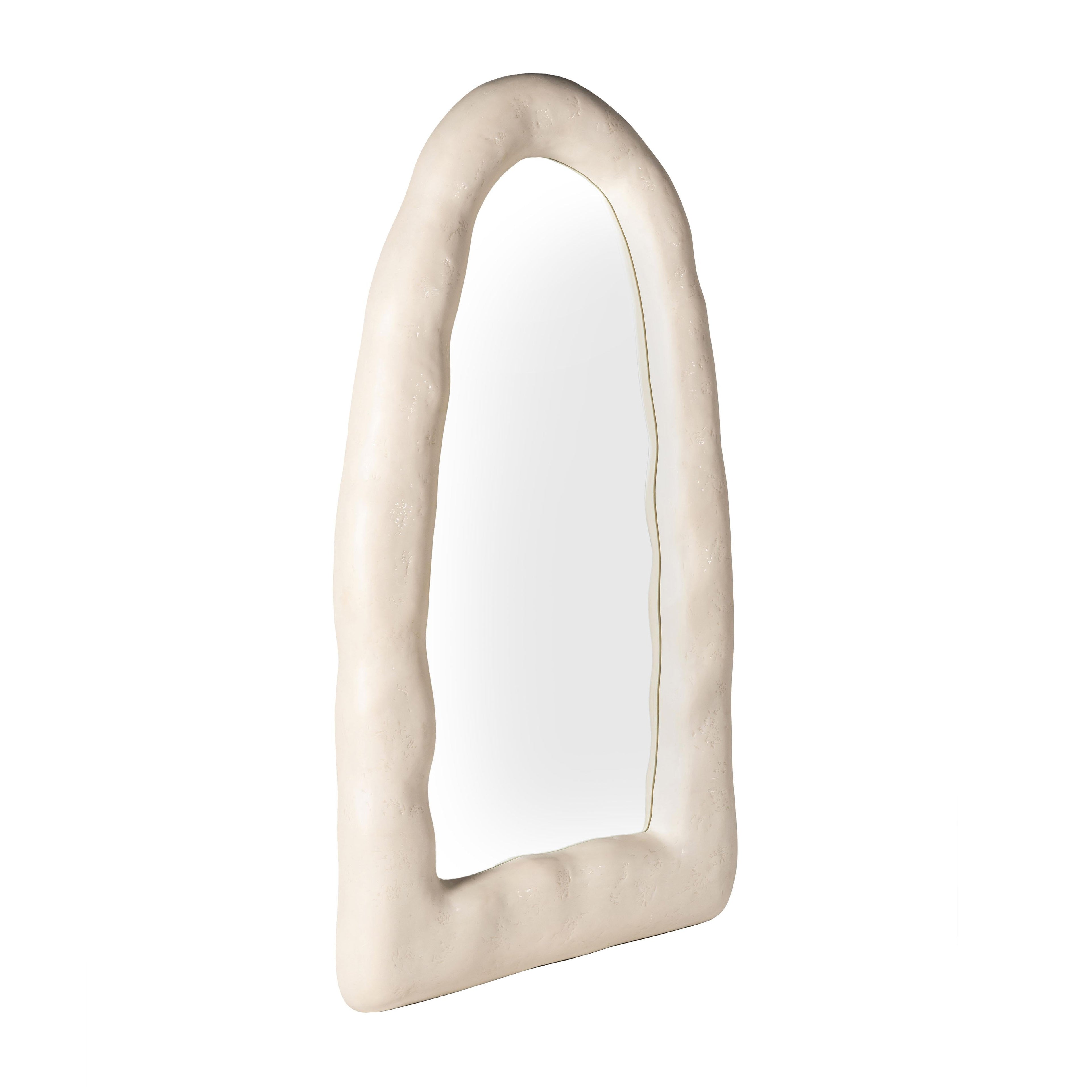 Kaia 32X64 Cream Textured Small Floor Mirror