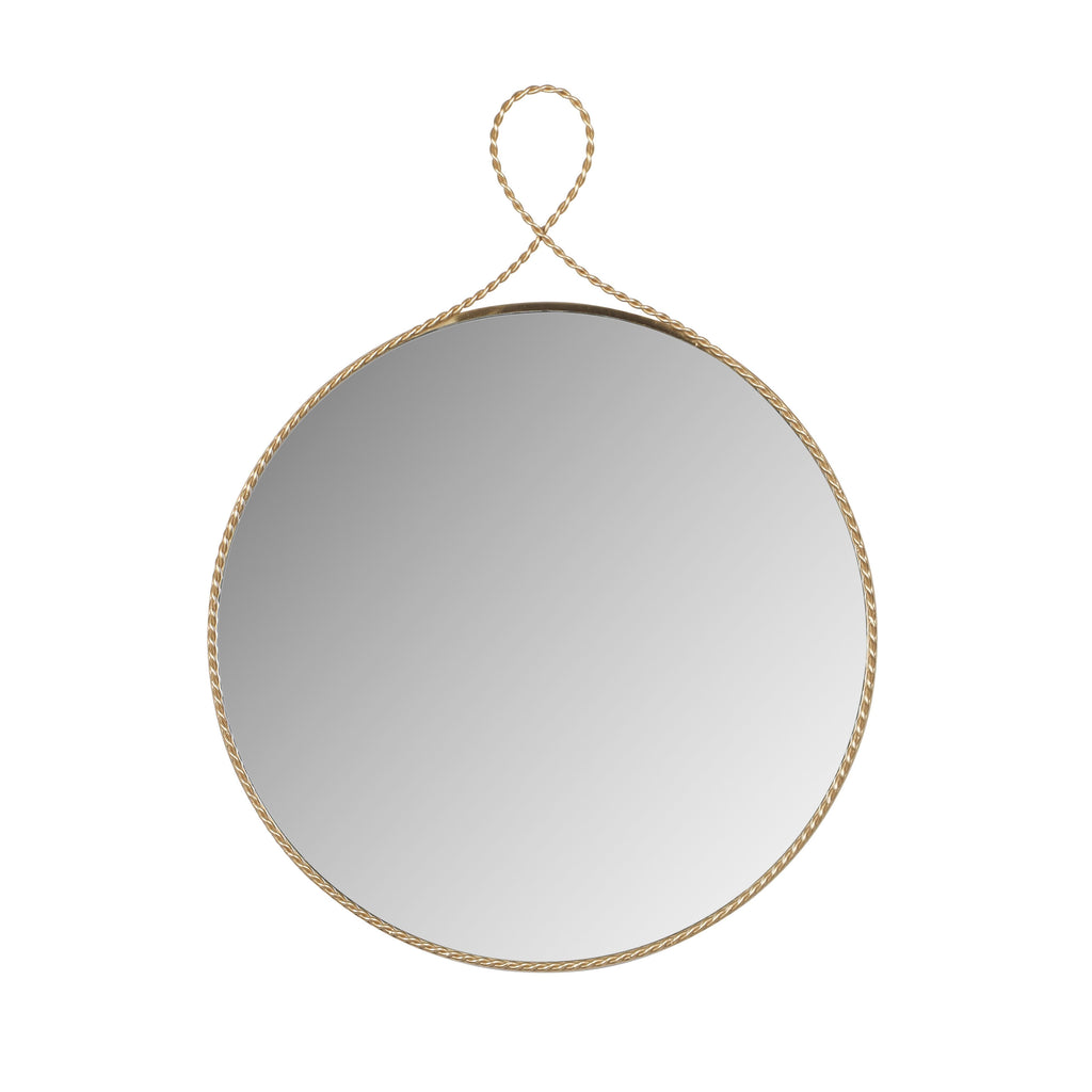 Ravina 24X31 Braided Brass Round Wall Mirror