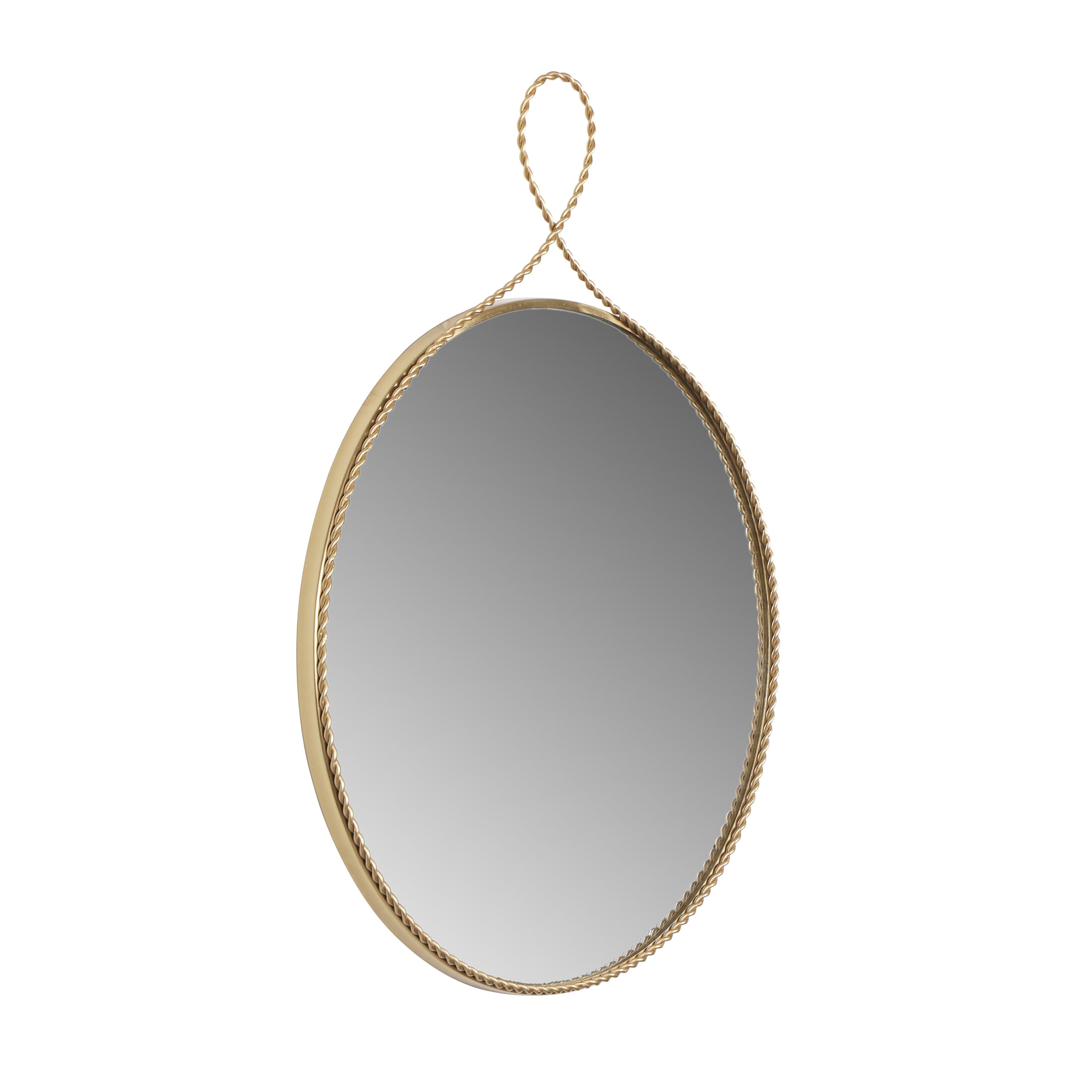 Ravina 24X31 Braided Brass Round Wall Mirror