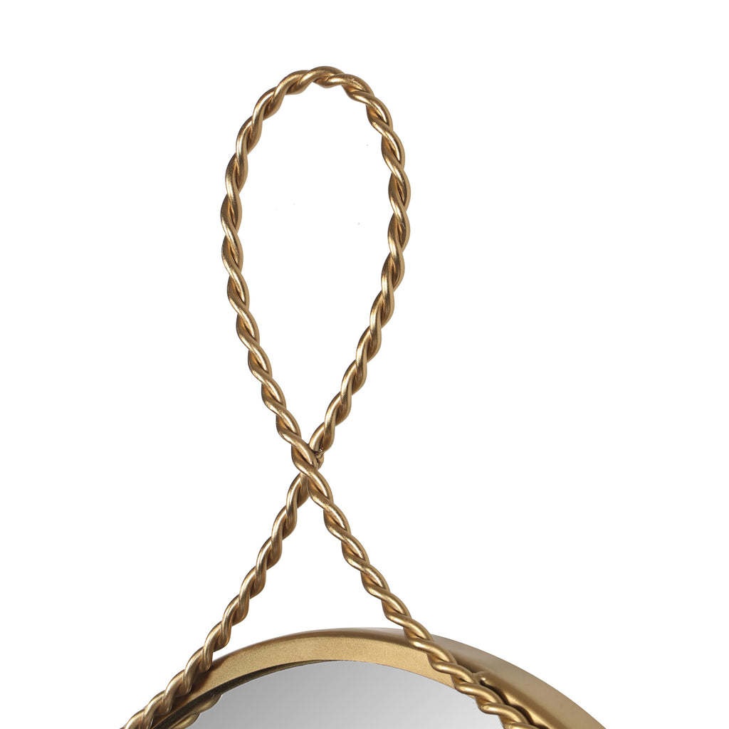 Ravina 24X31 Braided Brass Round Wall Mirror