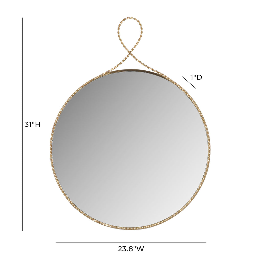 Ravina 24X31 Braided Brass Round Wall Mirror