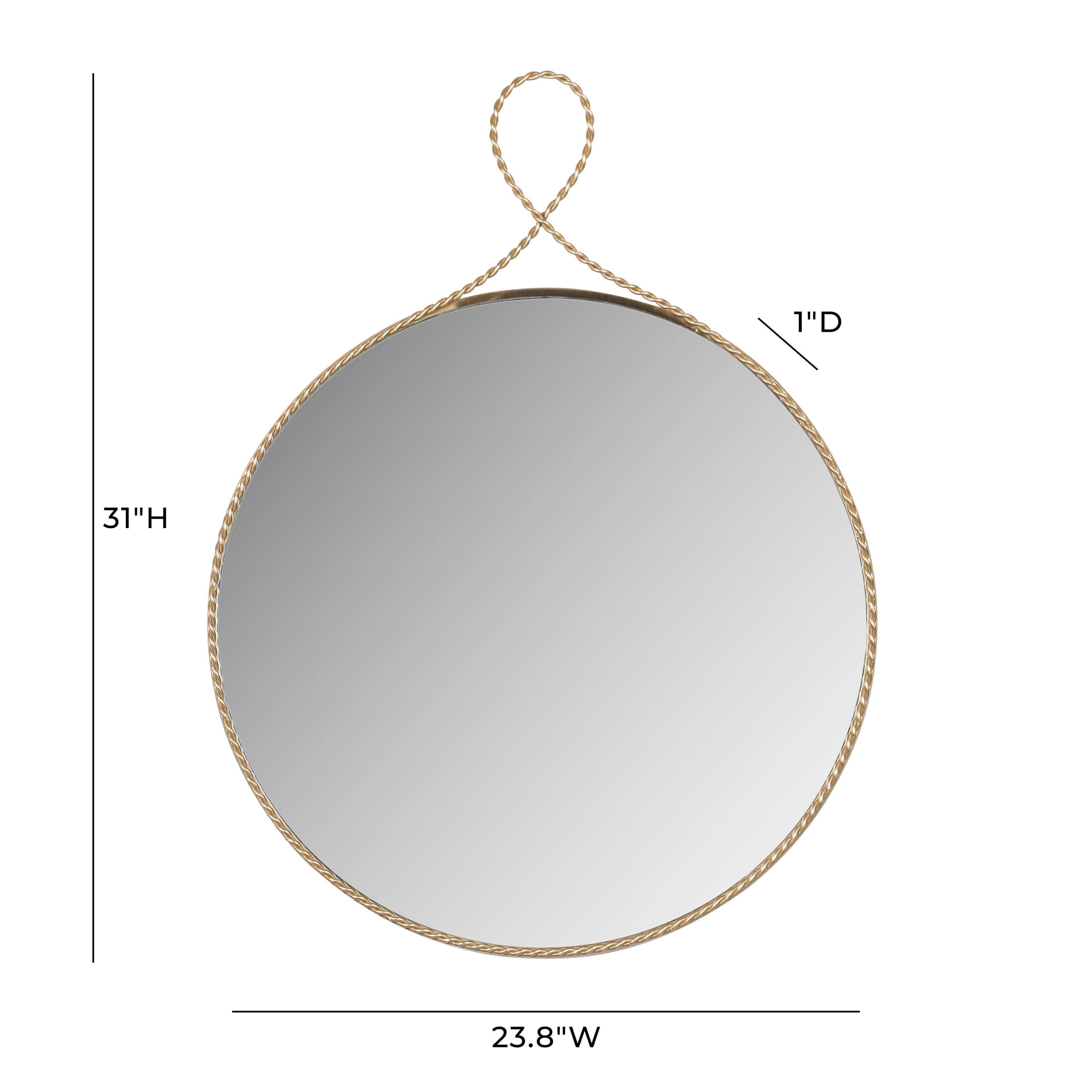Ravina 24X31 Braided Brass Round Wall Mirror