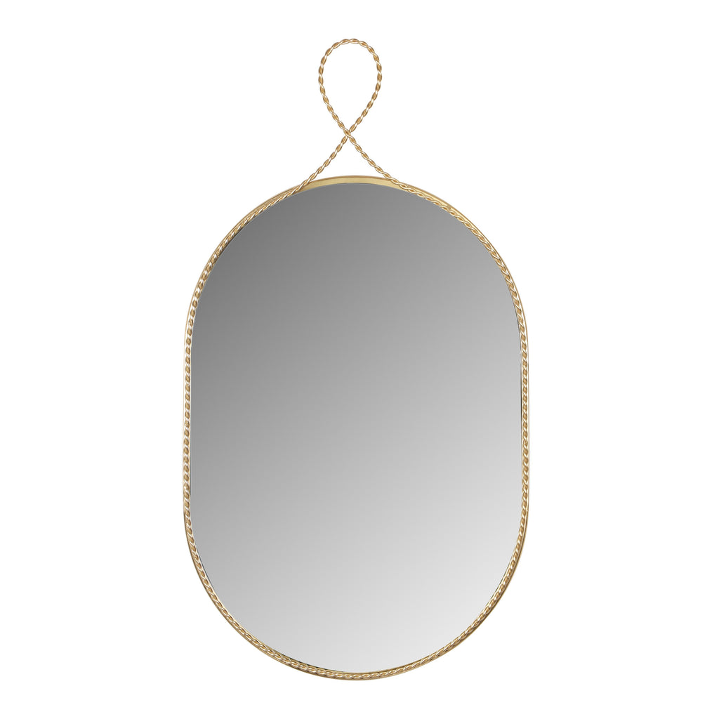Ravina 20X38 Braided Brass Oval Wall Mirror