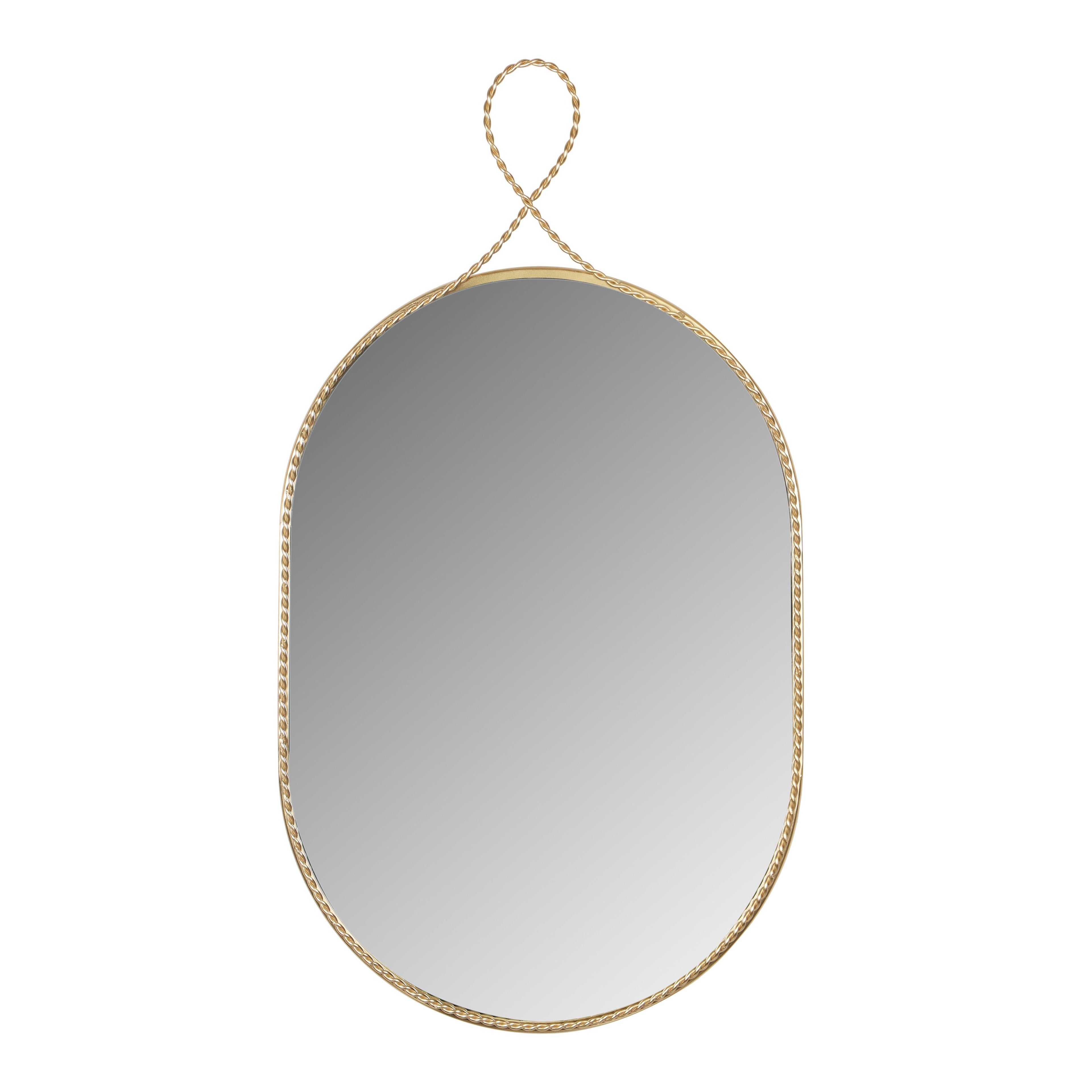 Ravina 20X38 Braided Brass Oval Wall Mirror