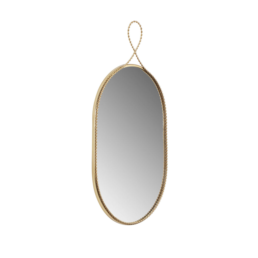 Ravina 20X38 Braided Brass Oval Wall Mirror