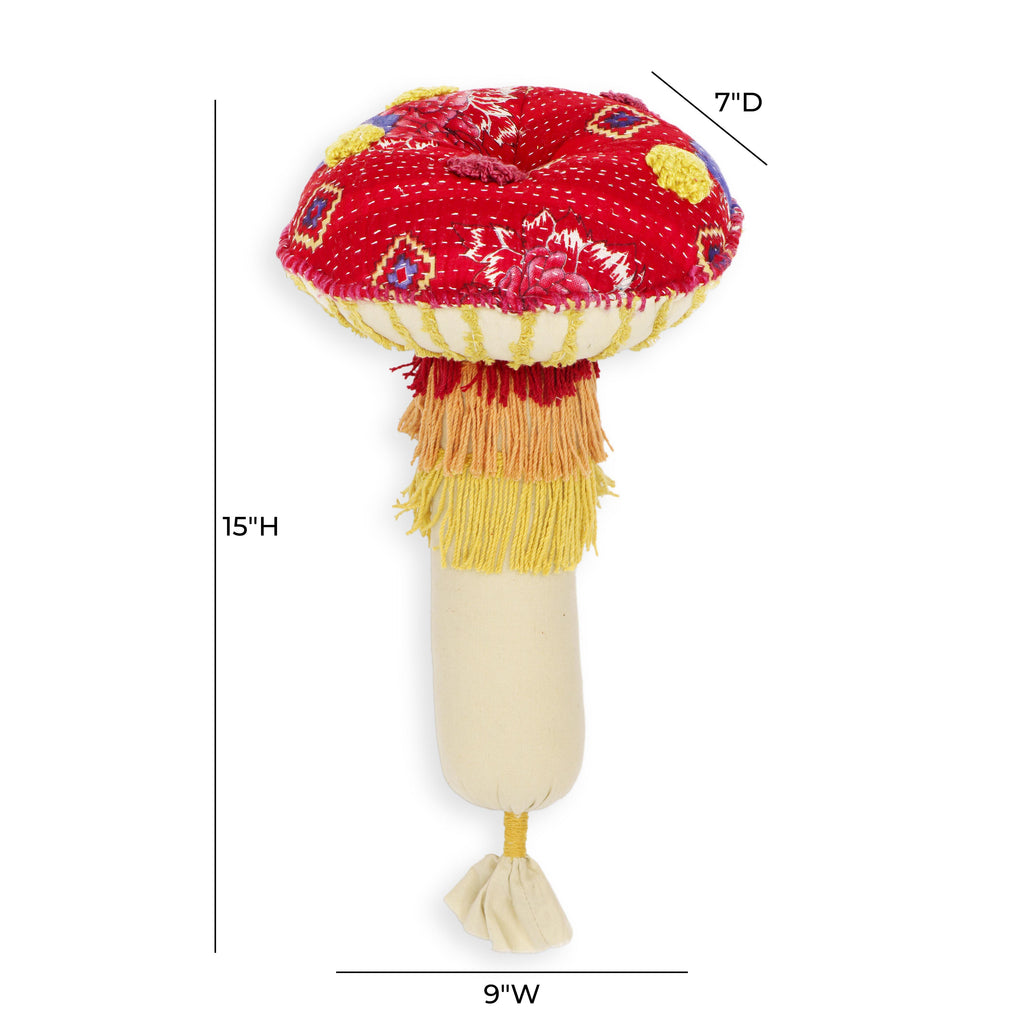 Mushroom 9X15 Hand Sewn Pillow