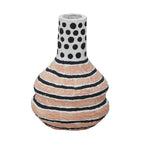 Cotton Mache Vase in Modernist Print