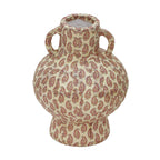 Cotton Mache Vase in Peach Paisley