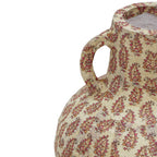 Cotton Mache Vase in Peach Paisley