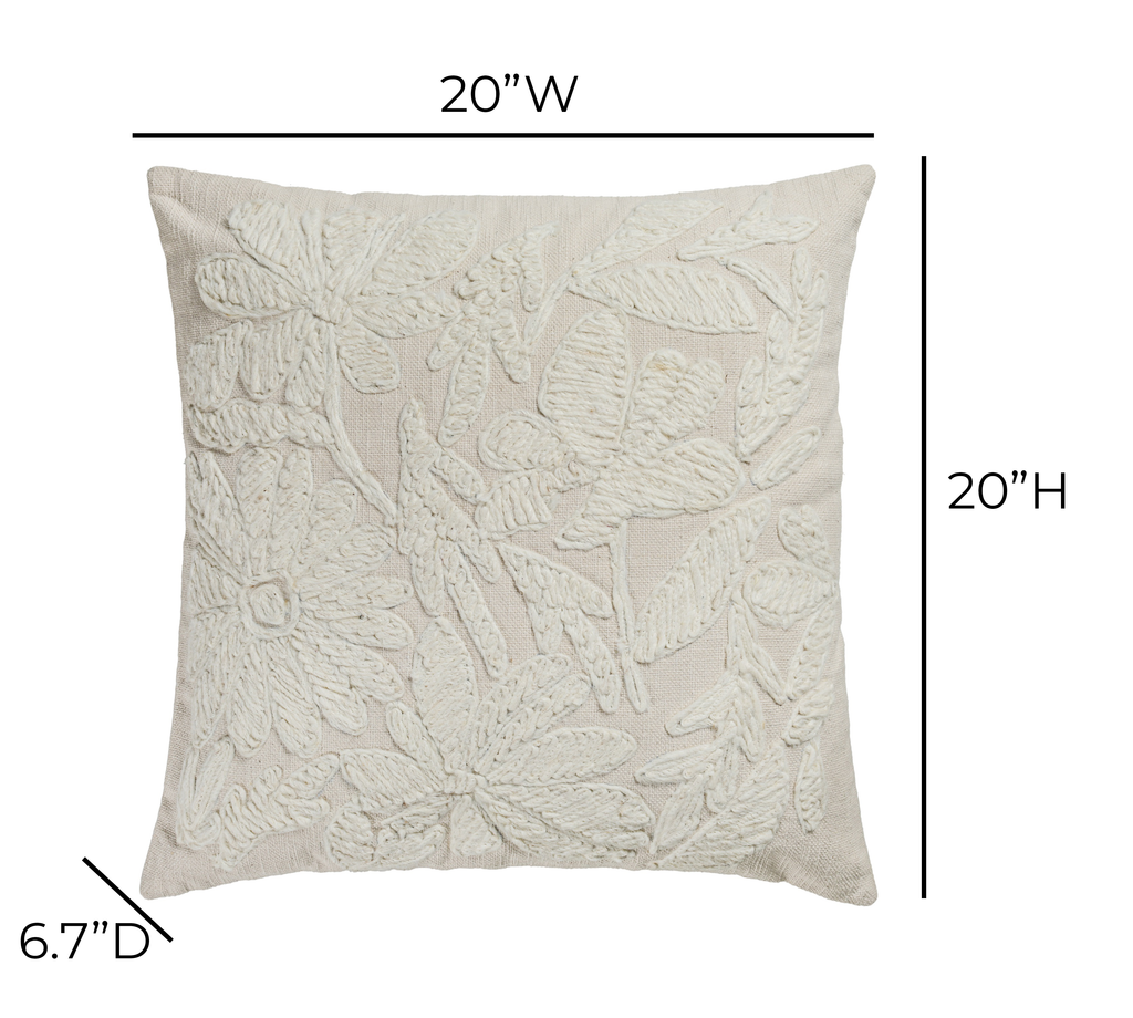 Tabitha 20 Square Embroidered Pillow