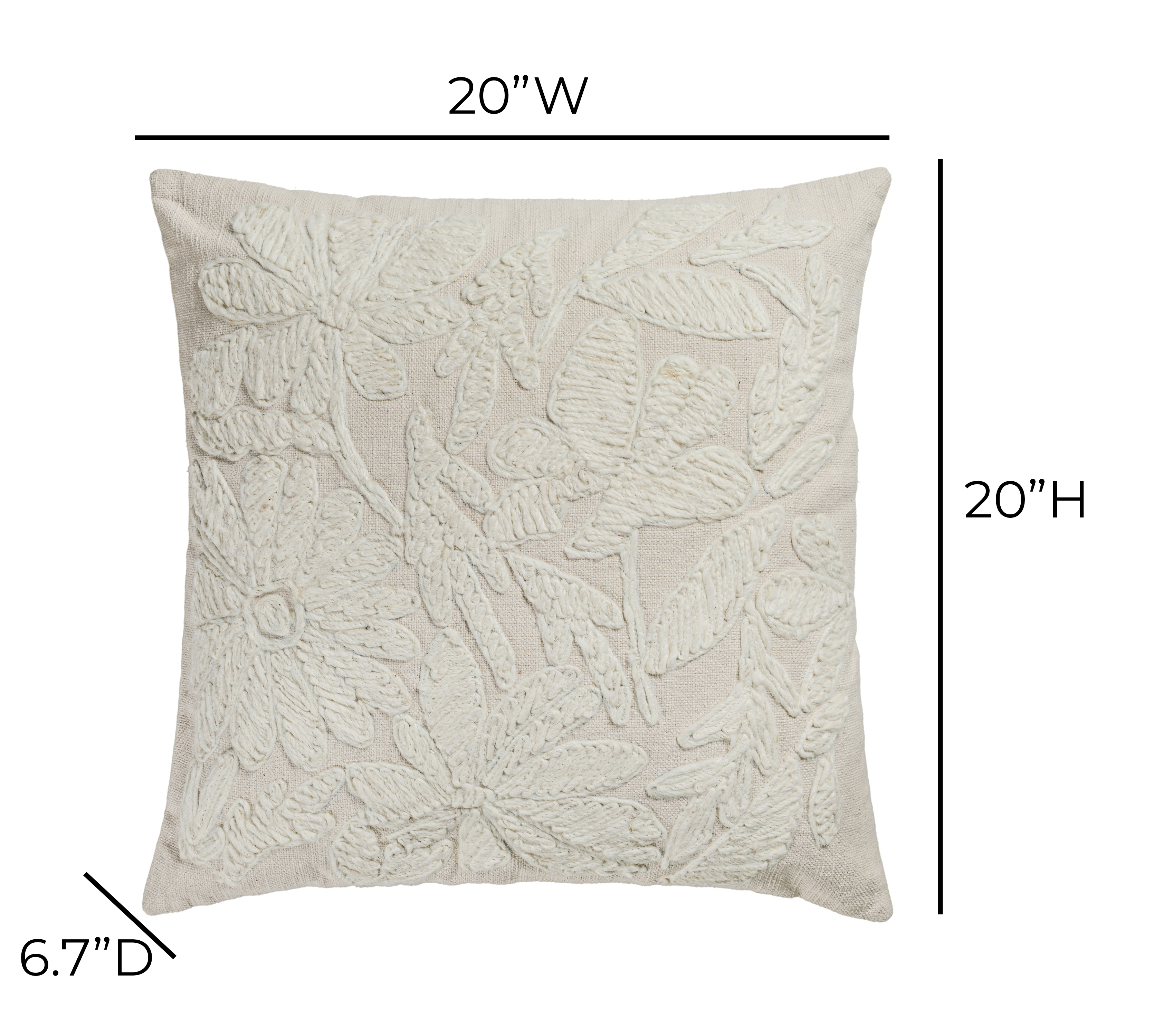Tabitha 20 Square Embroidered Pillow