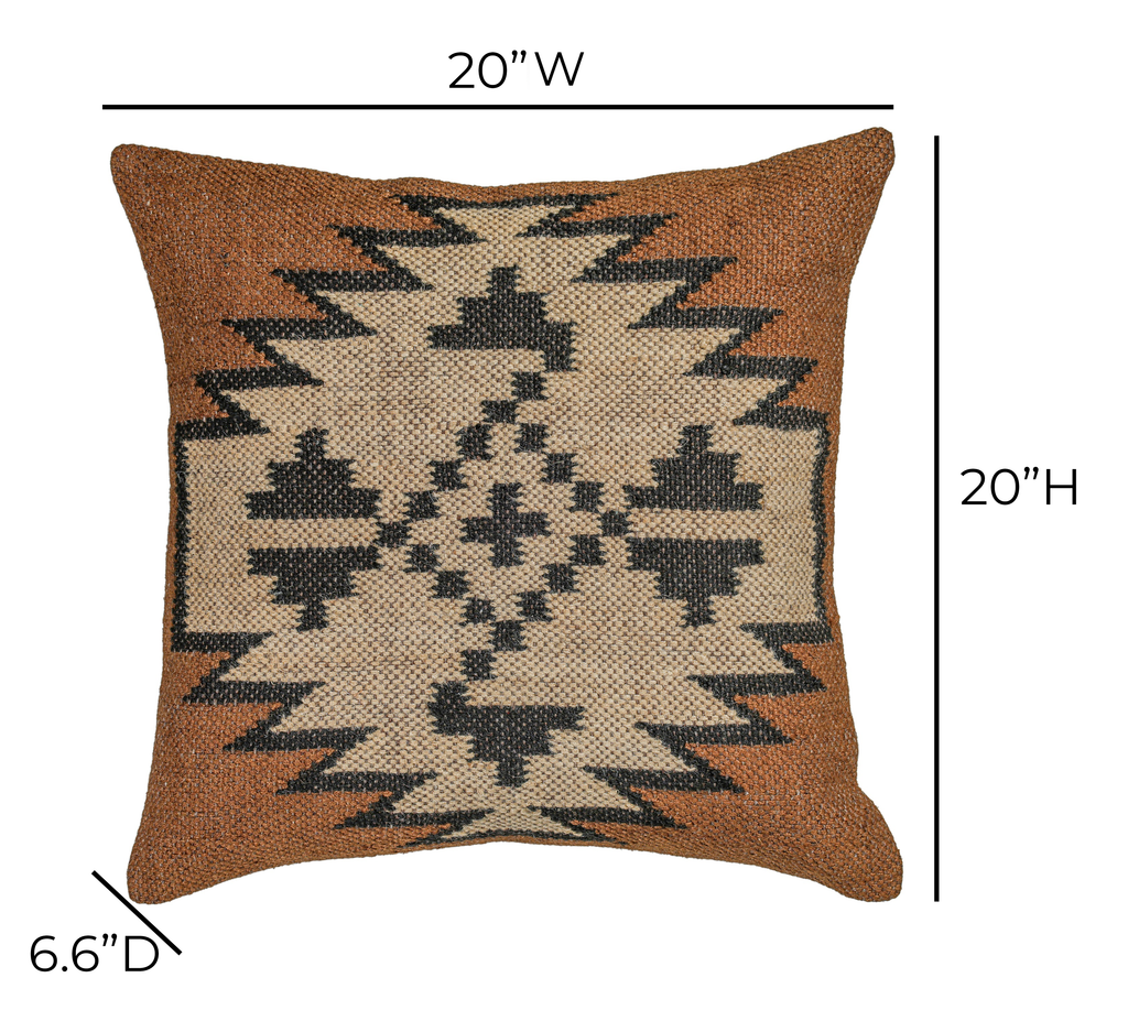 Terra 20  Square Wool and Jute Kilim Pillow