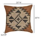 Terra 20  Square Wool and Jute Kilim Pillow