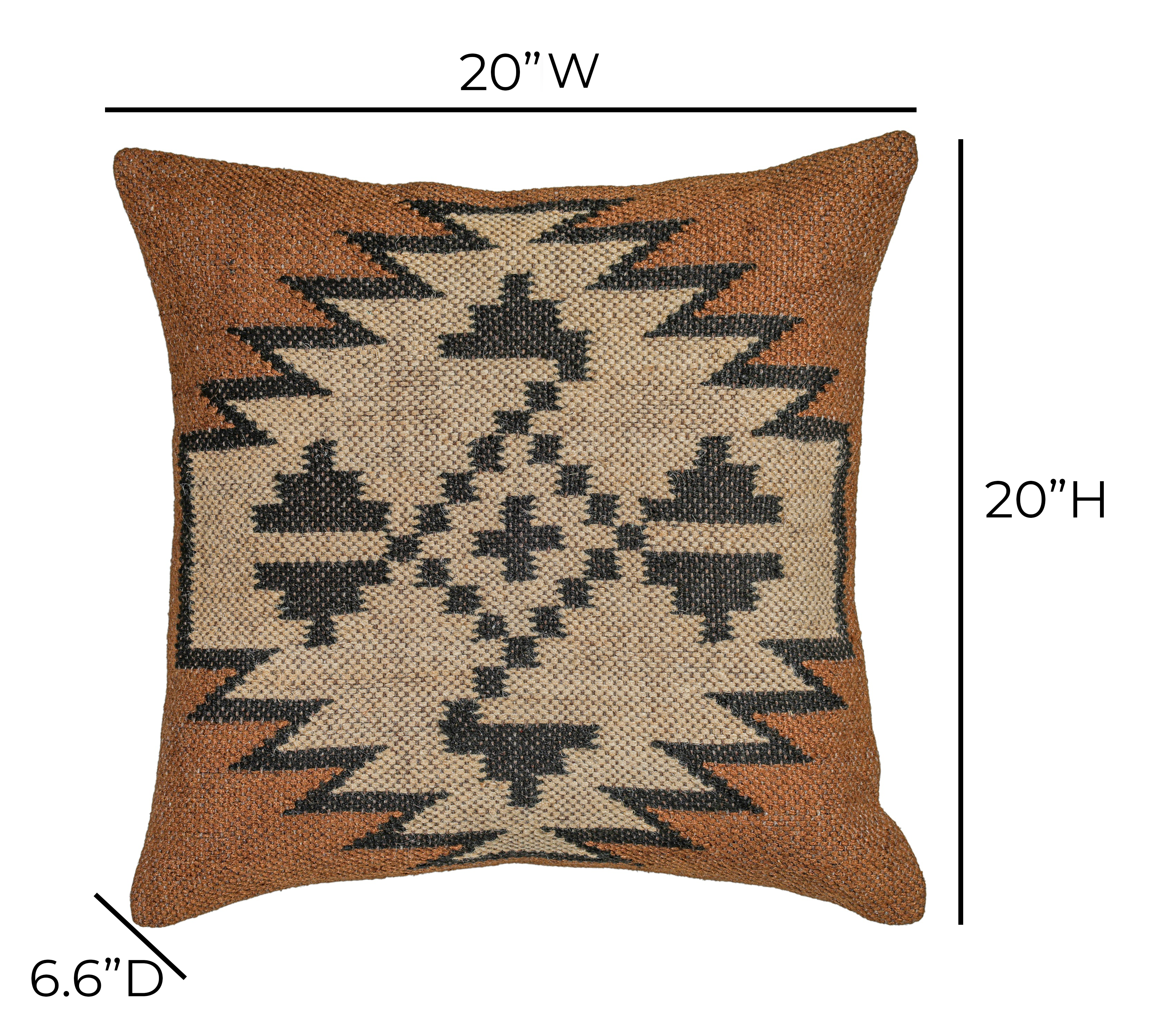 Terra 20  Square Wool and Jute Kilim Pillow