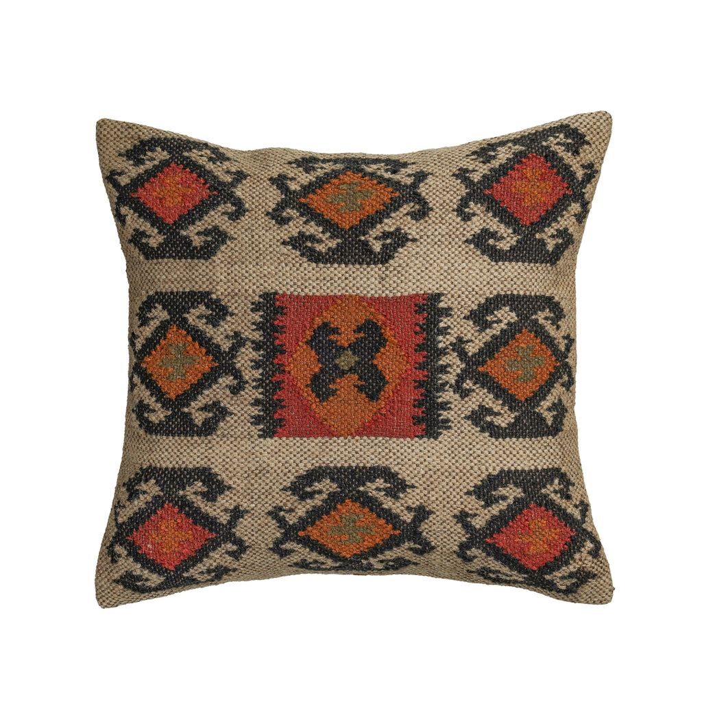 Terra 20  Square Wool and Jute Kilim Pillow