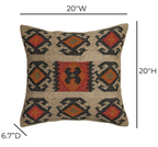 Terra 20  Square Wool and Jute Kilim Pillow