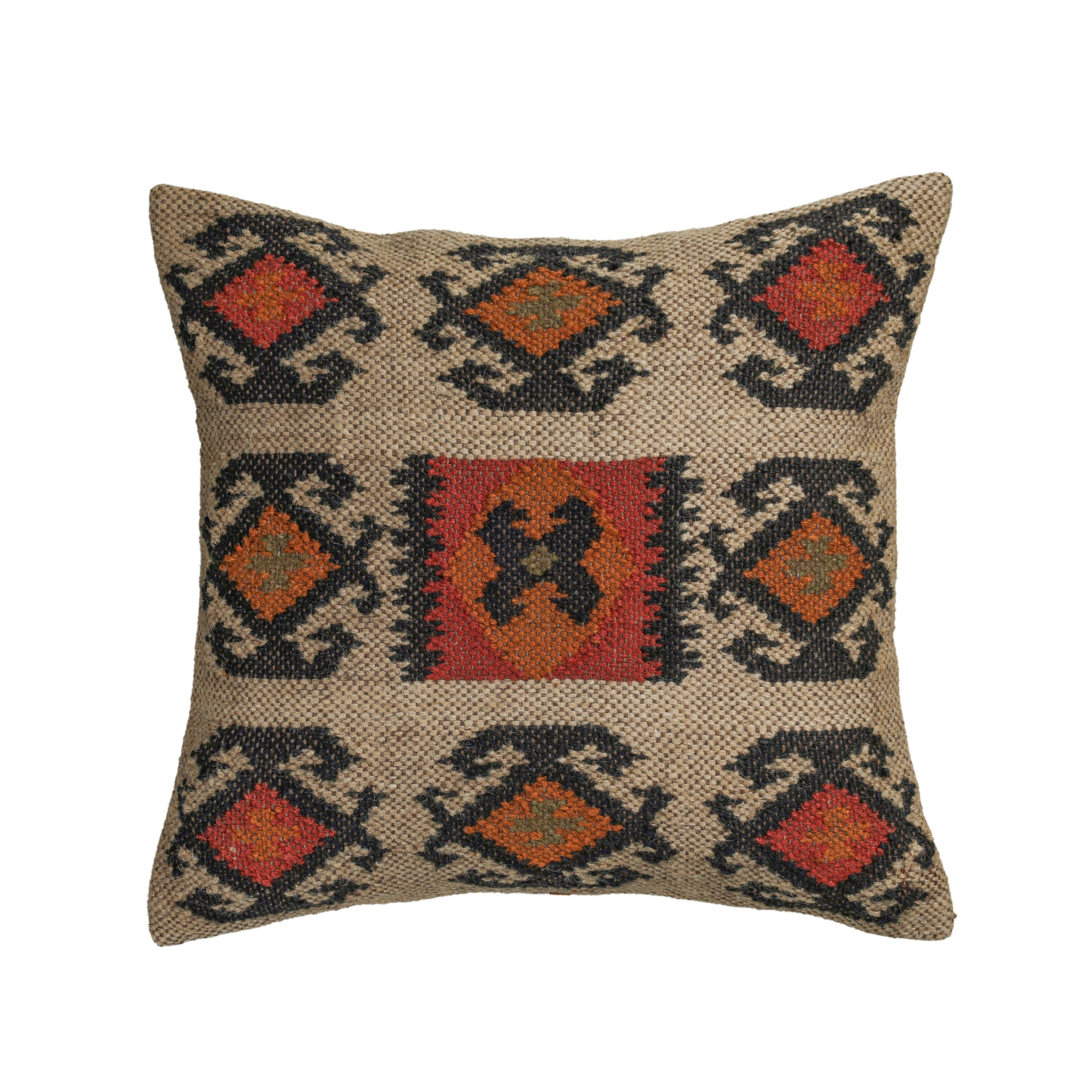 Terra 20  Square Wool and Jute Kilim Pillow