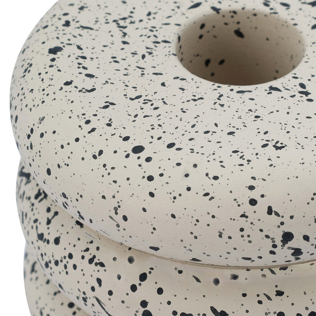 Gabby Speckled Stacked Candleholder