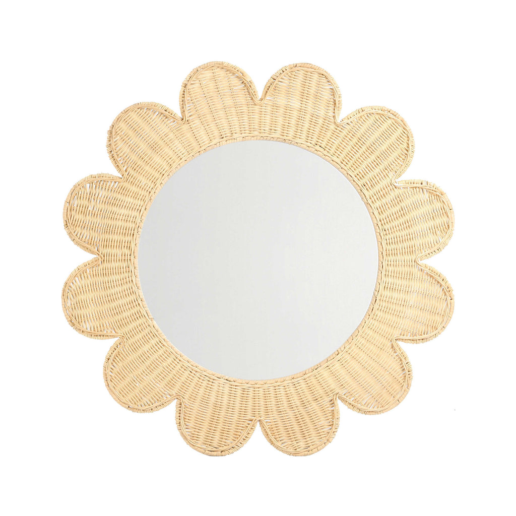 Coralie 33.4 Rattan Round Wall Mirror