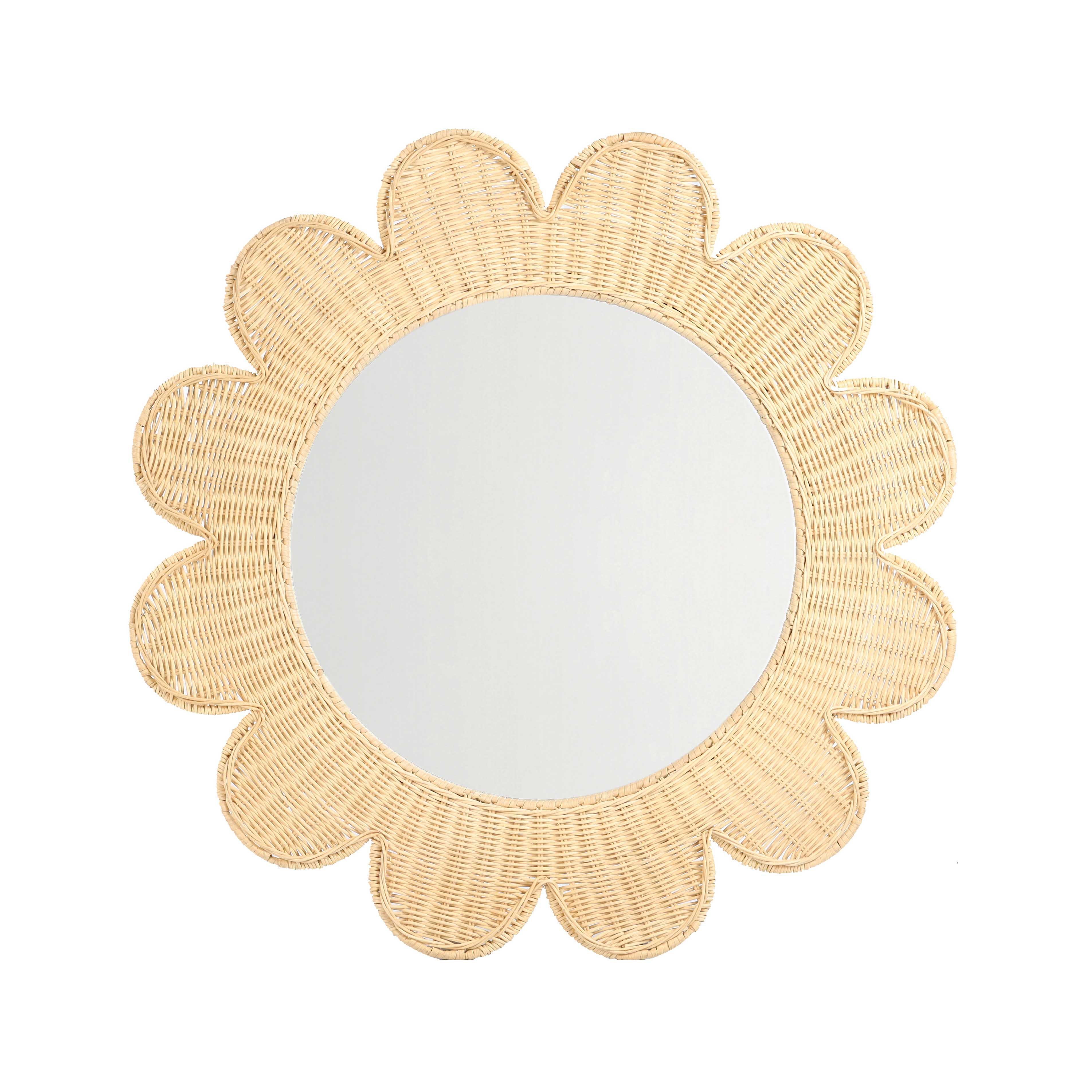 Coralie 33.4 Rattan Round Wall Mirror