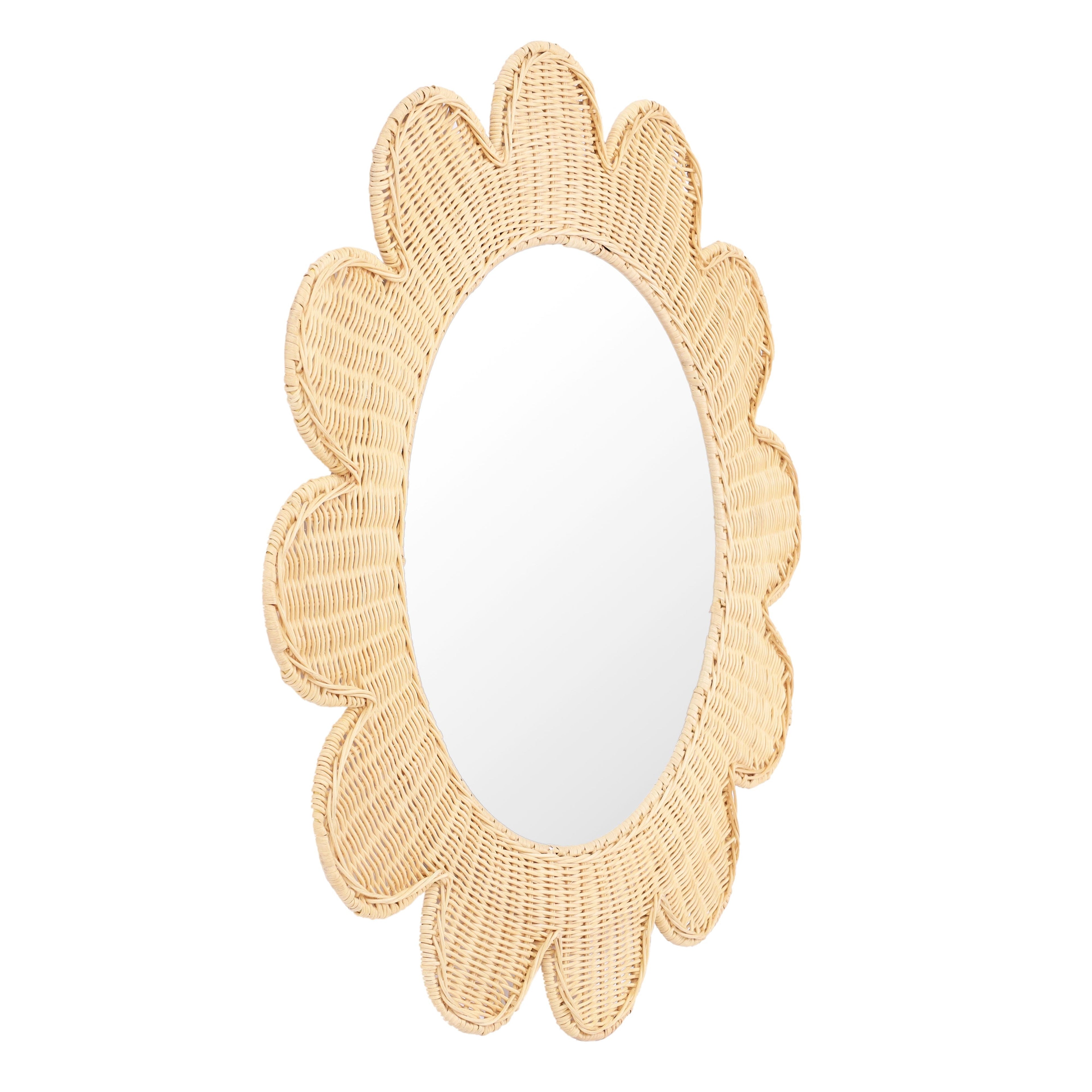 Coralie 33.4 Rattan Round Wall Mirror