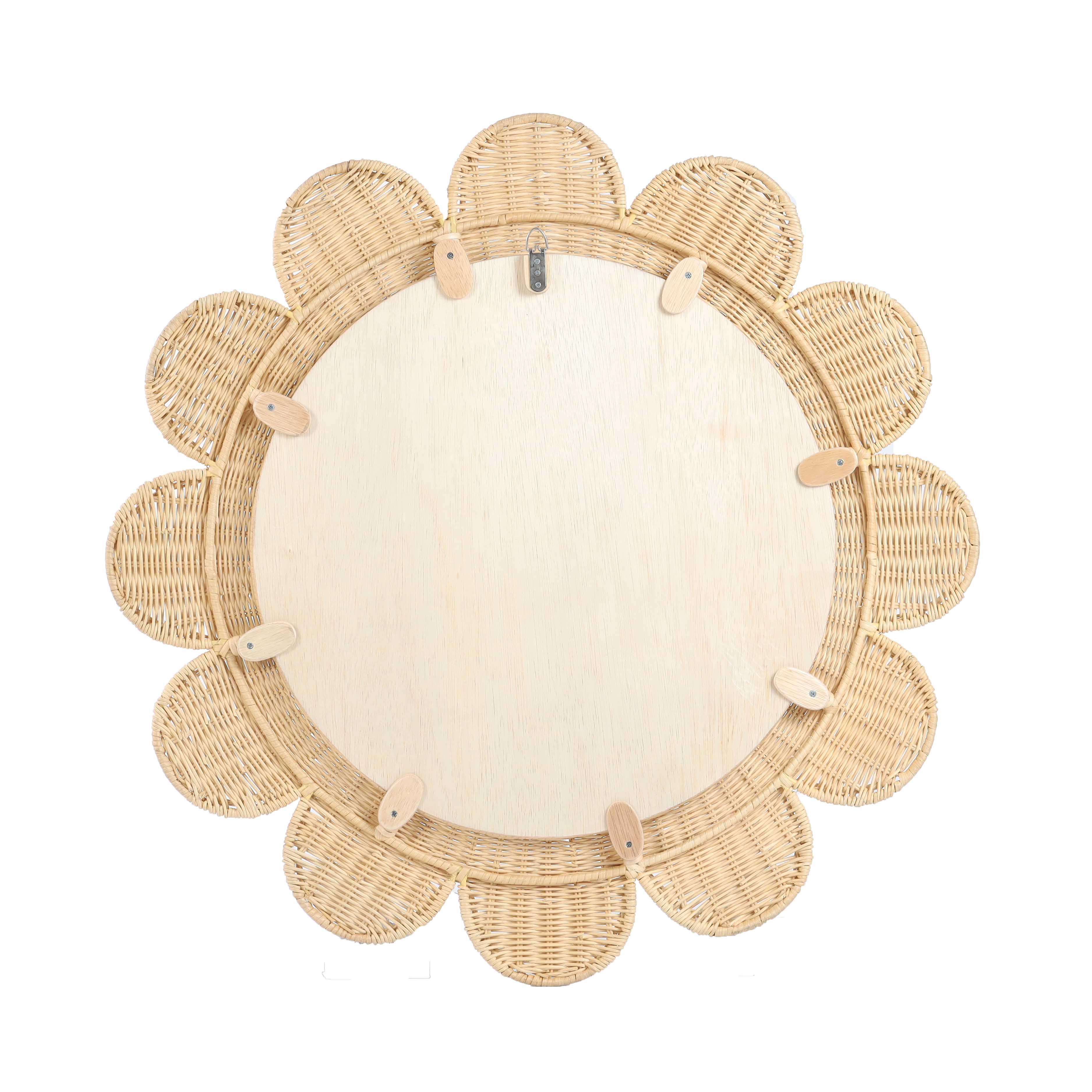 Coralie 33.4 Rattan Round Wall Mirror