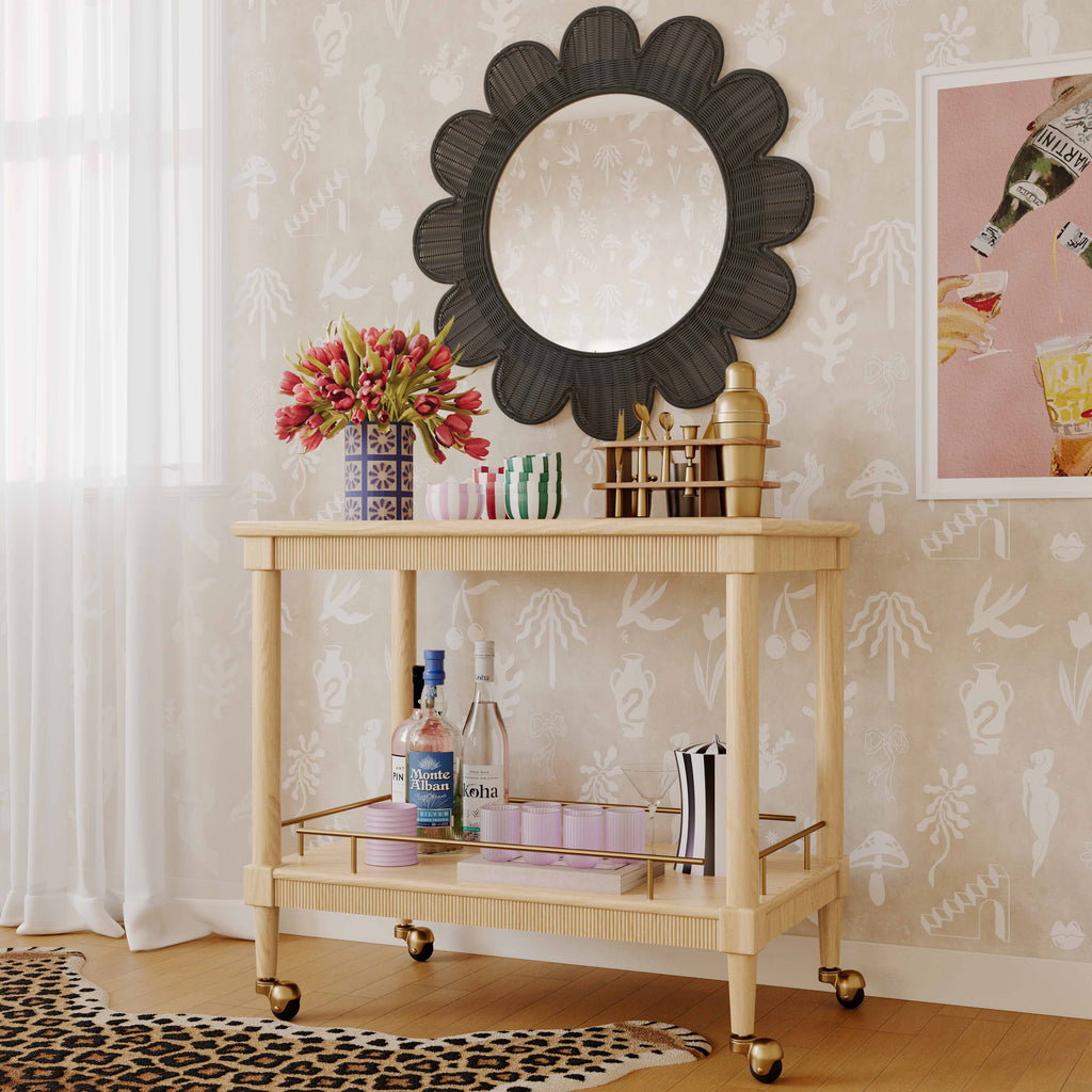 Coralie 33.4 Rattan Round Wall Mirror