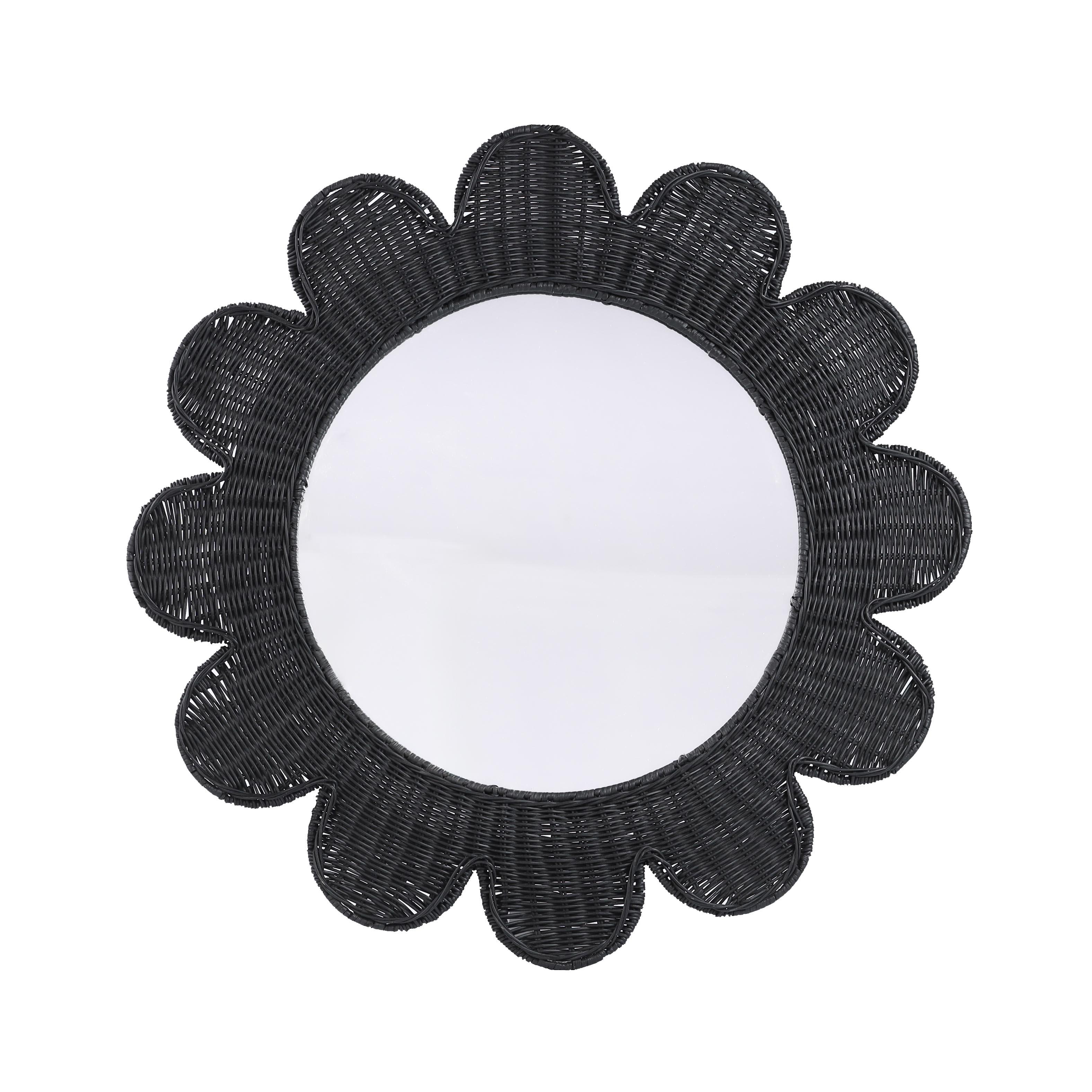 Coralie 33.4 Rattan Round Wall Mirror