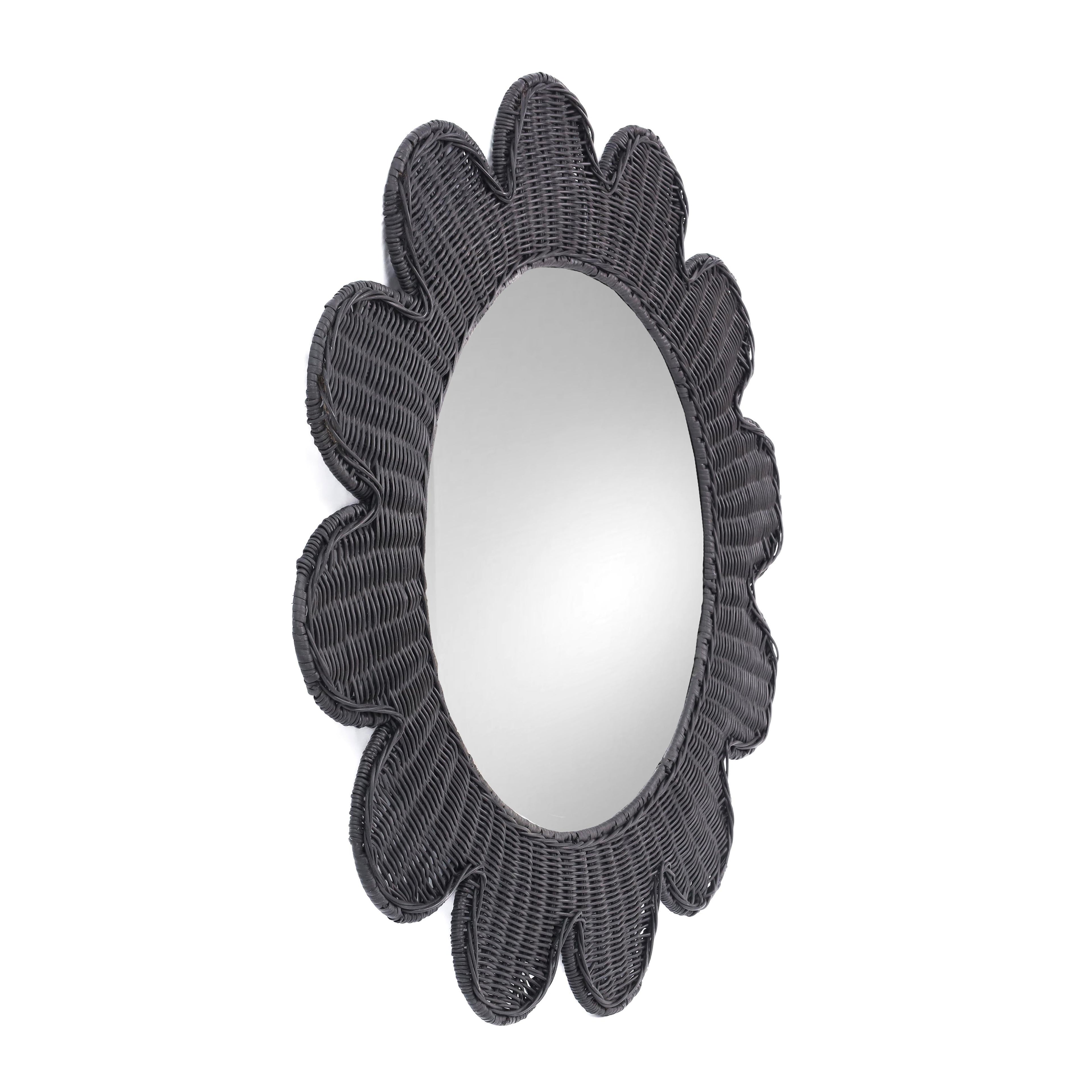 Coralie 33.4 Rattan Round Wall Mirror