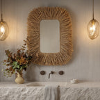 Palm 29.6x43.4 Natural Sisal Rectangular Wall Mirror