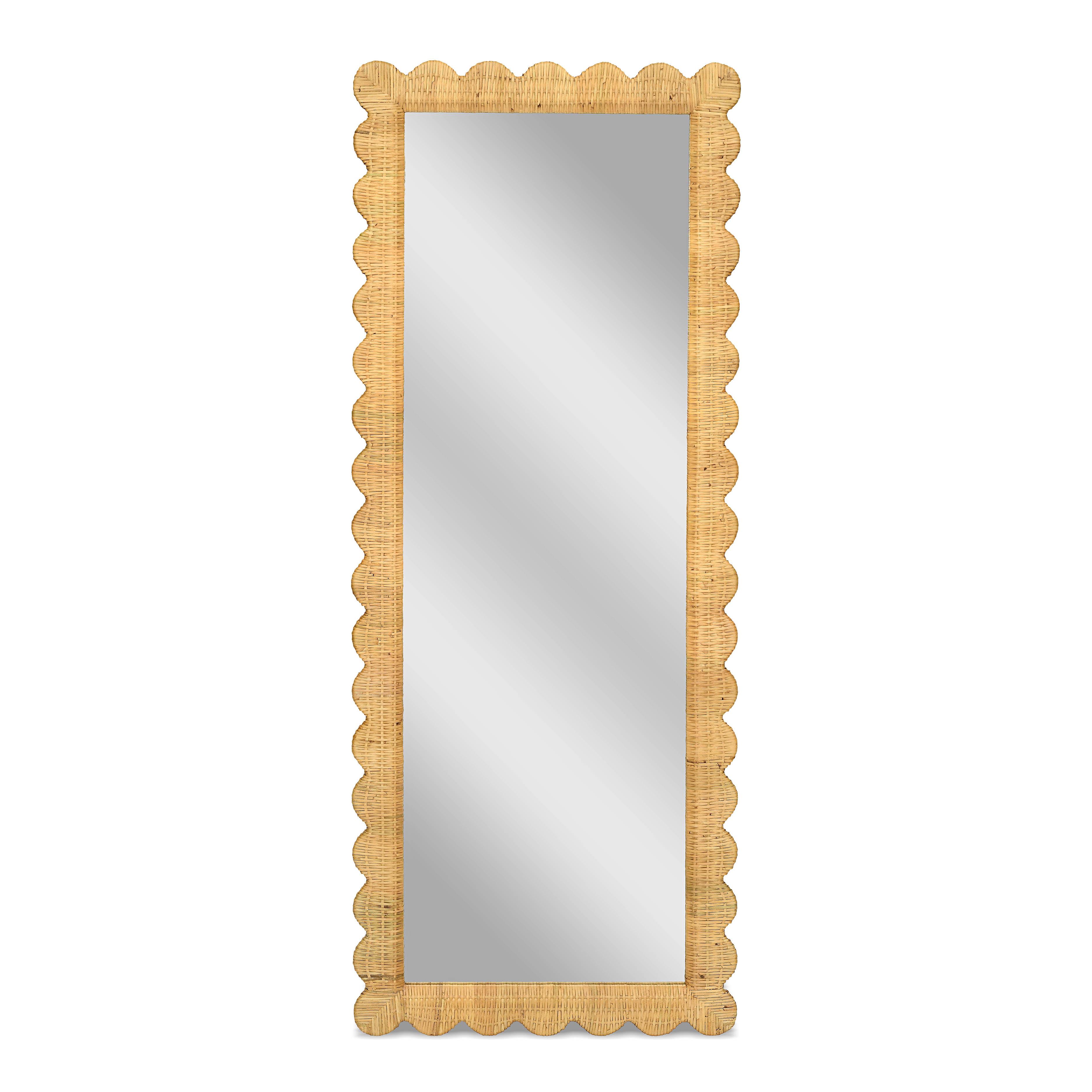Bama 29.1 x 75 Long Natural Rattan Wall Mirror