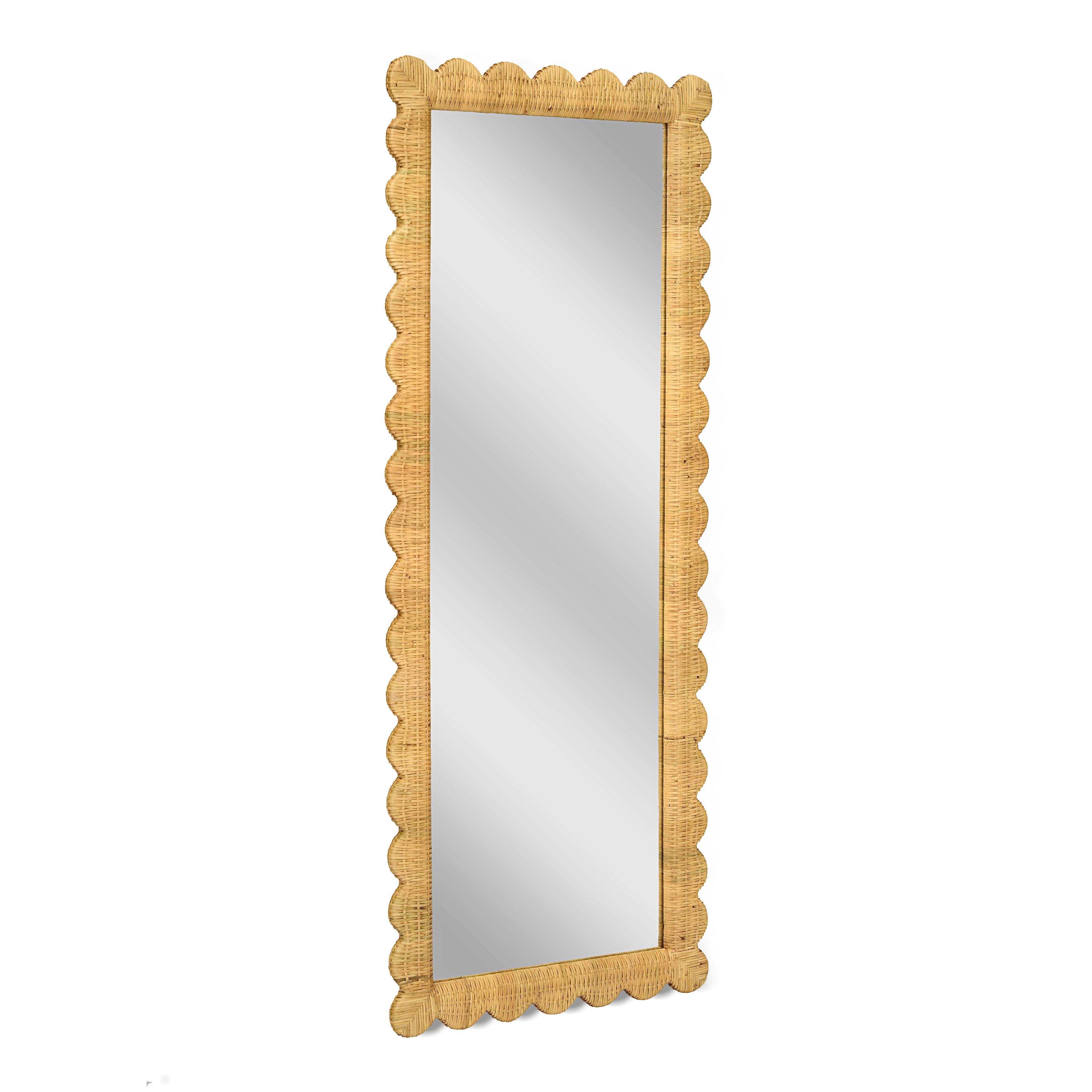 Bama 29.1 x 75 Long Natural Rattan Wall Mirror
