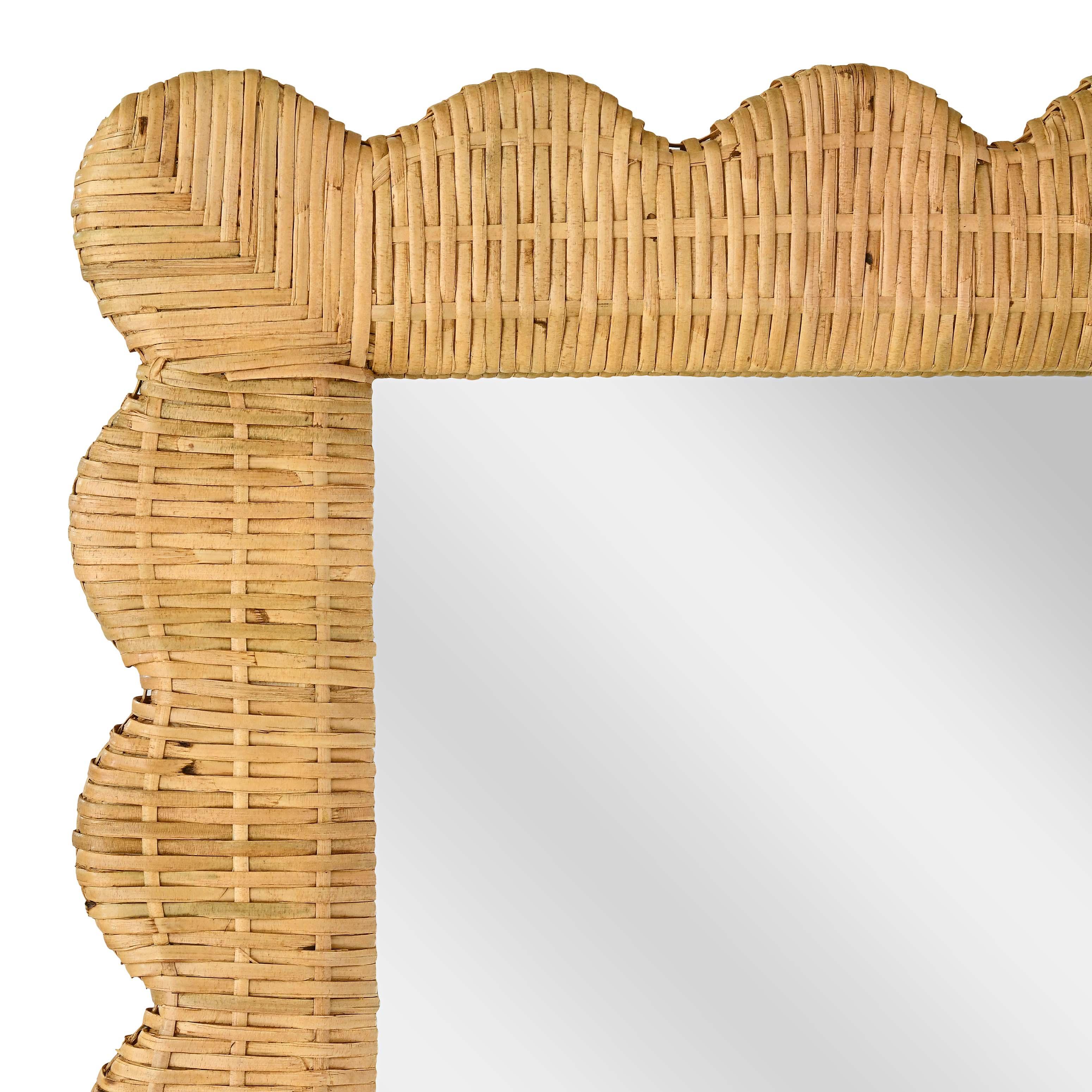 Bama 29.1 x 75 Long Natural Rattan Wall Mirror