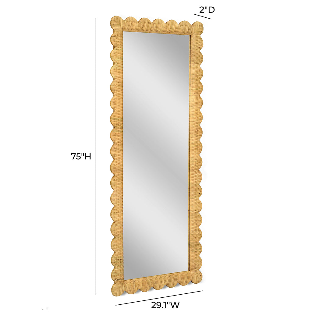 Bama 29.1 x 75 Long Natural Rattan Wall Mirror
