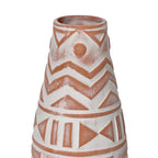 Earthenware Aztec Teardrop Flower Vase in Terracotta