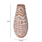 Earthenware Aztec Teardrop Flower Vase in Terracotta