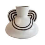 Ceramic Line Art Wide-Bodied Vase
