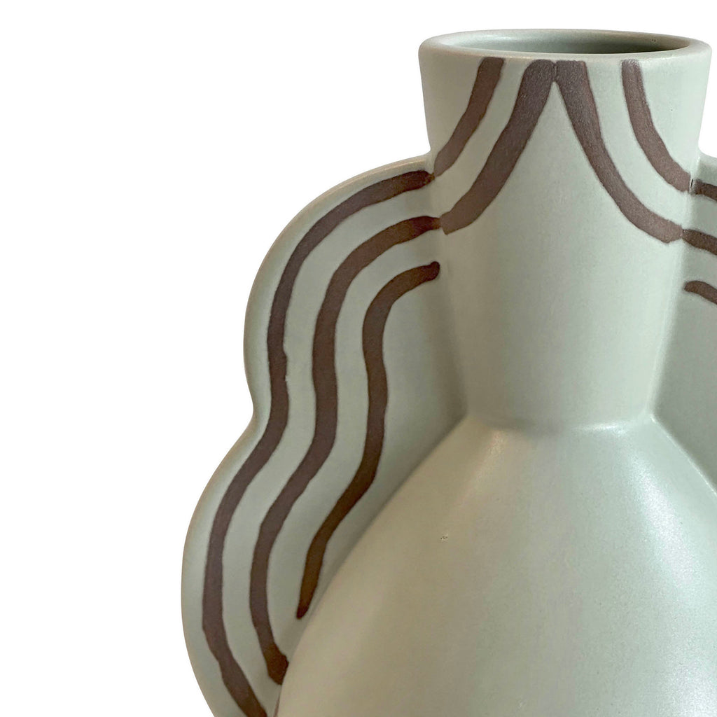 Ceramic Line Art Wavy Vase