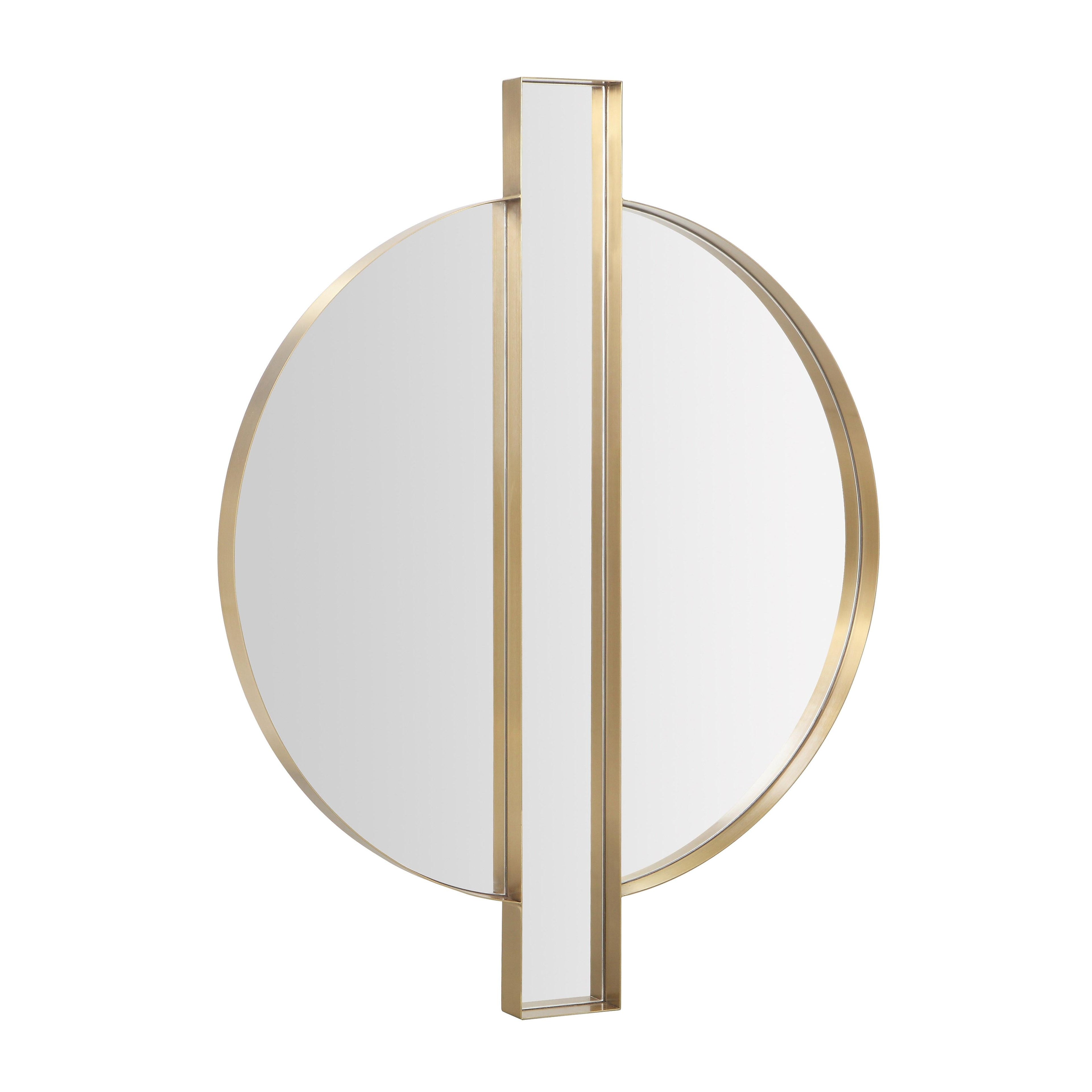 Carri 30X39 Gold Round Wall Mirror