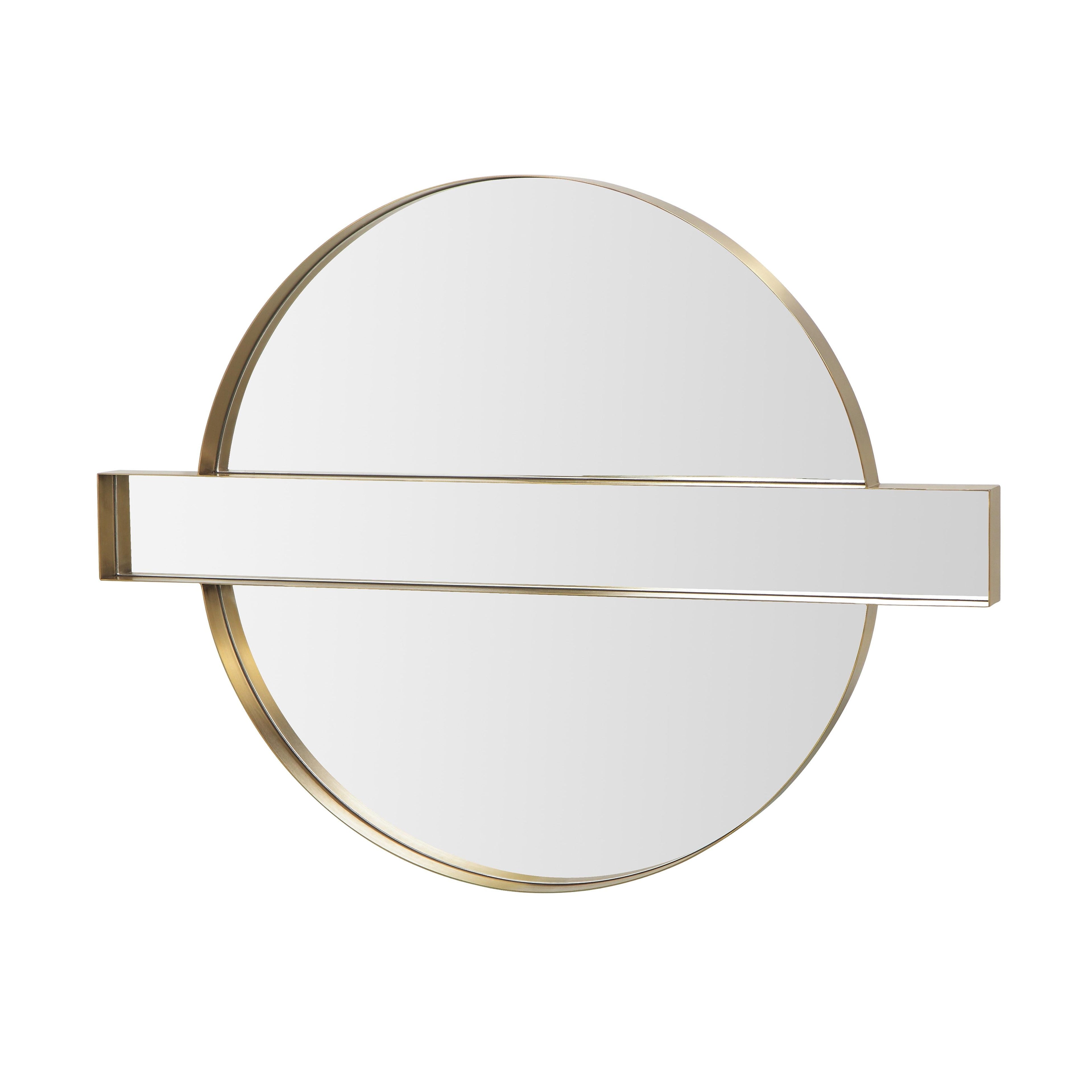 Carri 30X39 Gold Round Wall Mirror