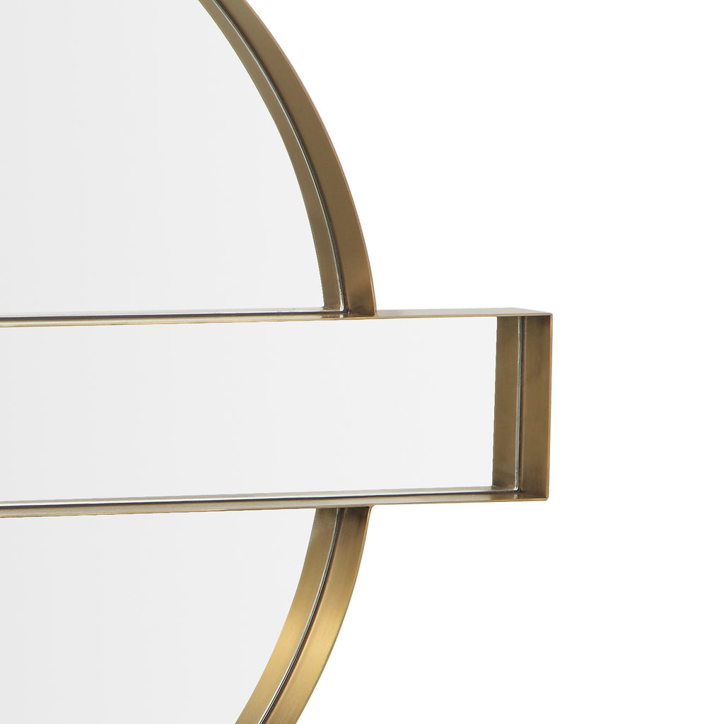 Carri 30X39 Gold Round Wall Mirror