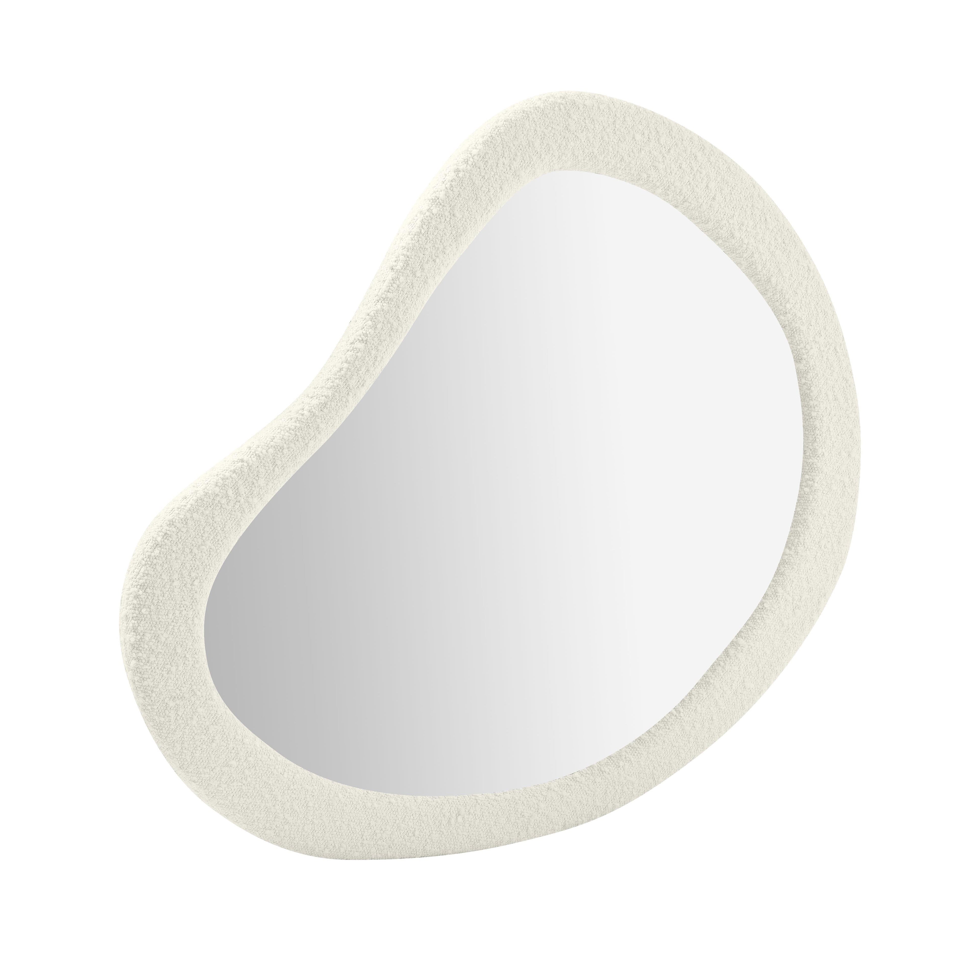 Klaryss 25X32 Cream Boucle Teardrop Wall Mirror