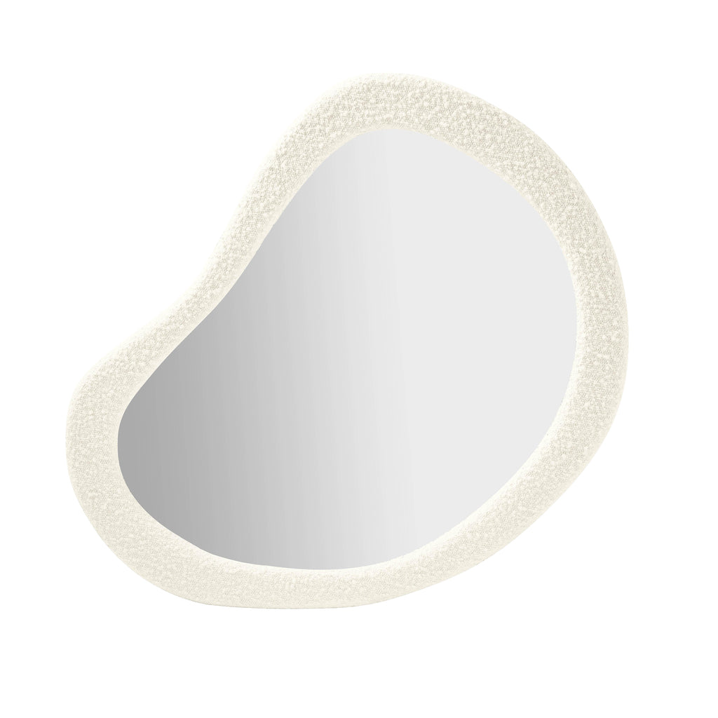 Klaryss 25X32 Cream Boucle Teardrop Wall Mirror