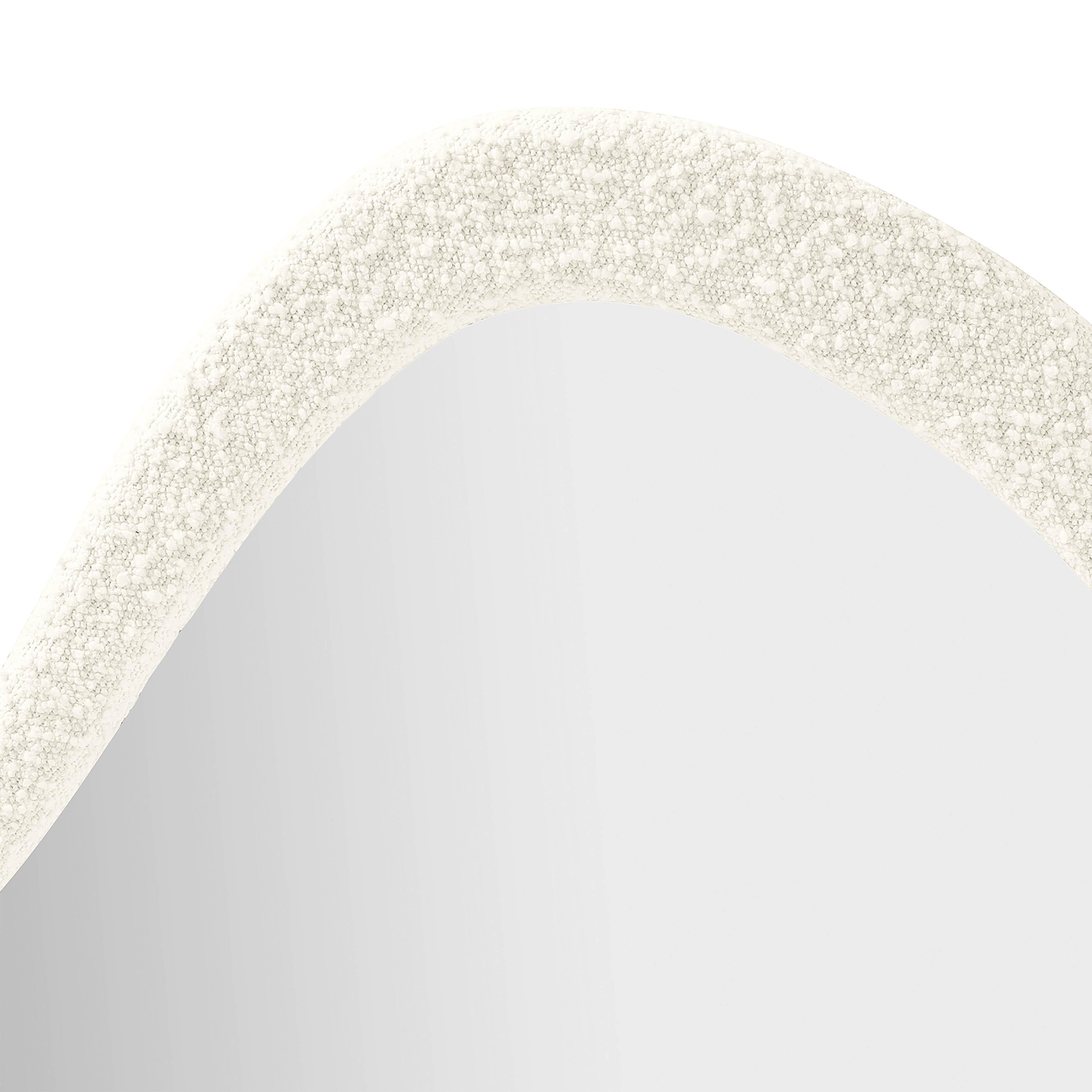 Klaryss 25X32 Cream Boucle Teardrop Wall Mirror