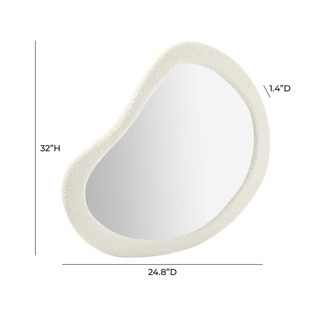 Klaryss 25X32 Cream Boucle Teardrop Wall Mirror