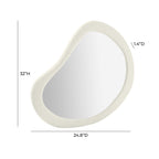 Klaryss 25X32 Cream Boucle Teardrop Wall Mirror