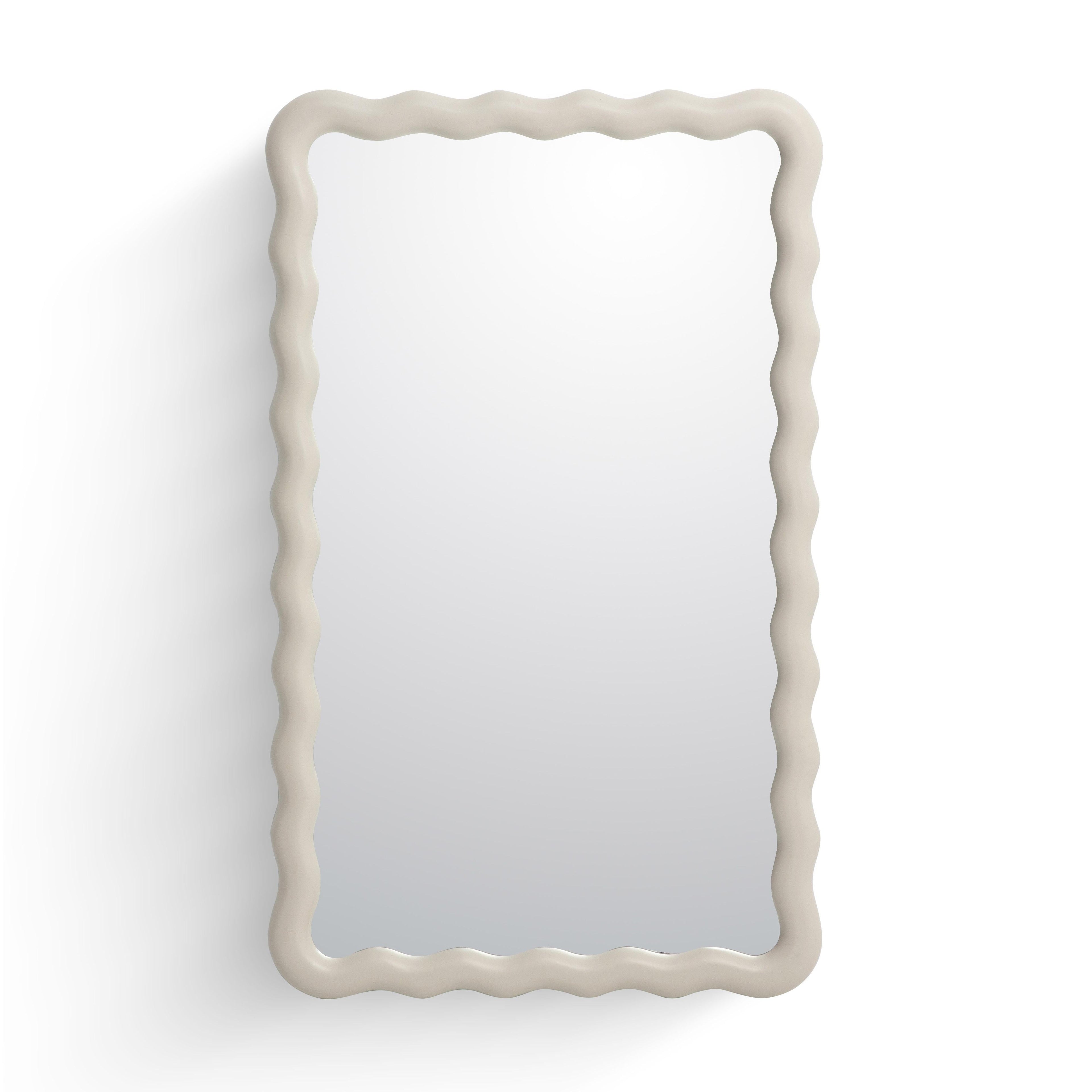 Faire 23X39 Cream Squiggle Rectangular Wall Mirror